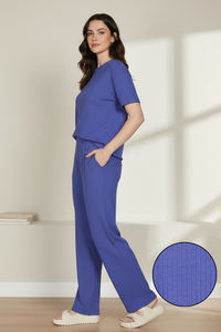 Zivame 2 Mile Fashion Knit Poly Loungewear Set - Iris Bloom — thumbnail 2